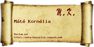 Máté Kornélia névjegykártya